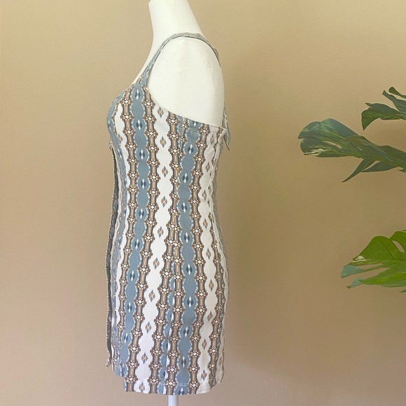 Button Down Multi Pattern Mini Dress - Picture 2 of 3